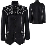 Men's Steampunk Vintage Jacket Gothic Victorian Frock Coat Uniform Halloween Costume