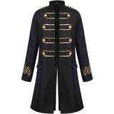 Men's Steampunk Vintage Medieval Tailcoat Jacket Gothic Victorian Frock Coat Uniform Halloween Cosplay Costume