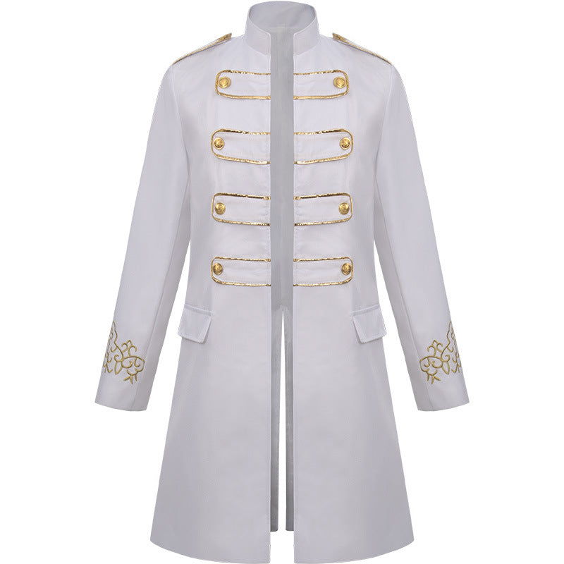 Men's Steampunk Vintage Medieval Tailcoat Jacket Gothic Victorian Frock Coat Uniform Halloween Cosplay Costume