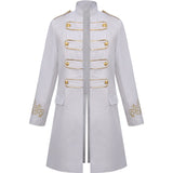 Men's Steampunk Vintage Medieval Tailcoat Jacket Gothic Victorian Frock Coat Uniform Halloween Cosplay Costume