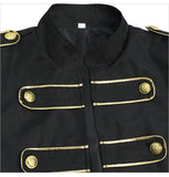 Men's Steampunk Vintage Medieval Tailcoat Jacket Gothic Victorian Frock Coat Uniform Halloween Cosplay Costume