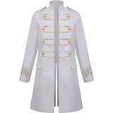 Men's Steampunk Vintage Medieval Tailcoat Jacket Gothic Victorian Frock Coat Uniform Halloween Cosplay Costume