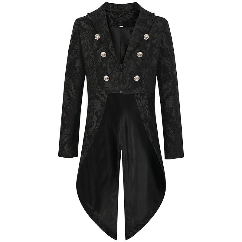 Tailcoat Jacket Rocker Men's Steampunk Vintage Tailcoat Jacket Gothic Victorian Frock Coat Co ...