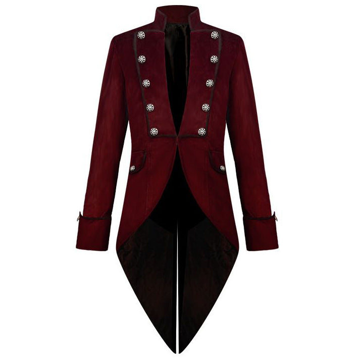 Men's Steampunk Vintage Tailcoat Jacket Gothic Victorian Frock Coat Uniform Halloween Costume