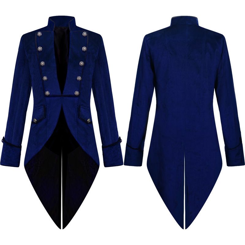 Men's Steampunk Vintage Tailcoat Jacket Gothic Victorian Frock Coat Uniform Halloween Costume