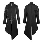 Men's Steampunk Vintage Tailcoat Jacket Gothic Victorian Frock Uniform Halloween Costume