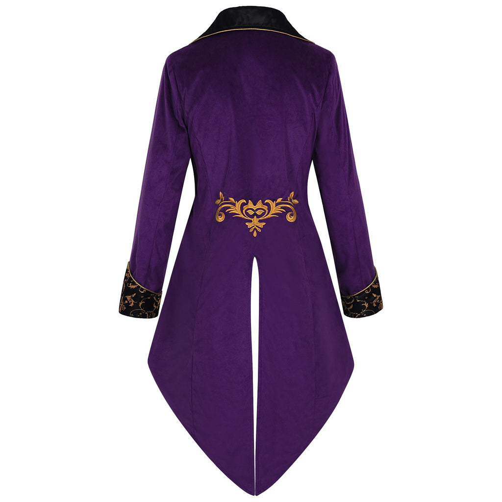 Men's Steampunk Vintage Tailcoat Jacket Gothic Victorian Frock Uniform