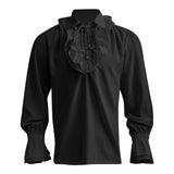 Mens Bandage Renaissance Shirts Gothic Pirate Cosplay Costume Tops