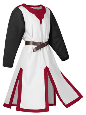 Mens Crusader Costume Medieval Templar Renaissance Knight Warrior Tunic Retro Halloween Cosplay