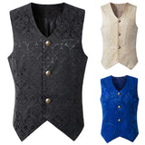 Mens Gothic Vest Waistcoat Steampunk Victorian Renaissance Costume