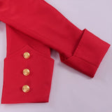 Mens Red Medieval Vintage Tuxedo Jacket Lapel Buttons Lightweight Blazer Swallowtail with Tie