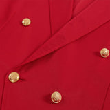 Mens Red Medieval Vintage Tuxedo Jacket Lapel Buttons Lightweight Blazer Swallowtail with Tie