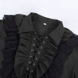 Mens Pirate Shirt Ruffle Renaissance Victorian Vampire Poet Shirts Steampunk Gothic Medieval Lace Costume