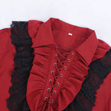 Mens Pirate Shirt Ruffle Renaissance Victorian Vampire Poet Shirts Steampunk Gothic Medieval Lace Costume
