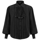 Mens Pirate Shirts Victorian Steampunk Renaissance Costume Shirt Medieval Gothic Cosplay Tops
