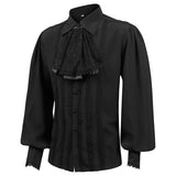 Mens Pirate Shirts Victorian Steampunk Renaissance Costume Shirt Medieval Gothic Cosplay Tops