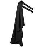 Mens Renaissance Steampunk Shawl Half Shoulder Cape with Belt Samurai Cloak LARP Warrior Medieval Halloween Costume