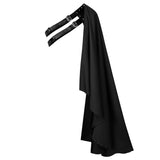 Mens Renaissance Steampunk Shawl Half Shoulder Cape with Belt Samurai Cloak LARP Warrior Medieval Halloween Costume