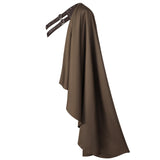 Mens Renaissance Steampunk Shawl Half Shoulder Cape with Belt Samurai Cloak LARP Warrior Medieval Halloween Costume