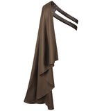 Mens Renaissance Steampunk Shawl Half Shoulder Cape with Belt Samurai Cloak LARP Warrior Medieval Halloween Costume