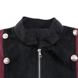 Mens Stand Collar Steampunk Tailcoat Jacket Gothic Zipper Viking Renaissance Formal Tuxedo Cosplay Costumes