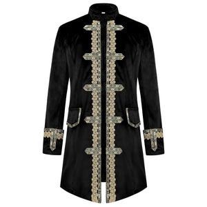 Mens Steampunk Jacket Gothic Victorian Renaissance Frock Halloween Outfits Coat