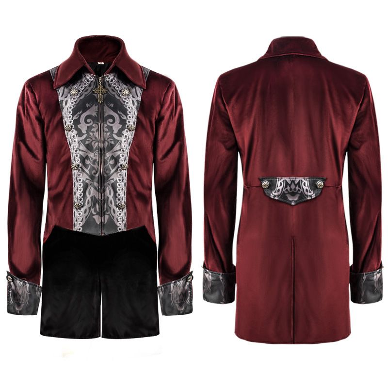 Mens Steampunk Medieval Jacket Renaissance Costume Formal Tailcoat Gothic Victorian Halloween Tuxedo Coats