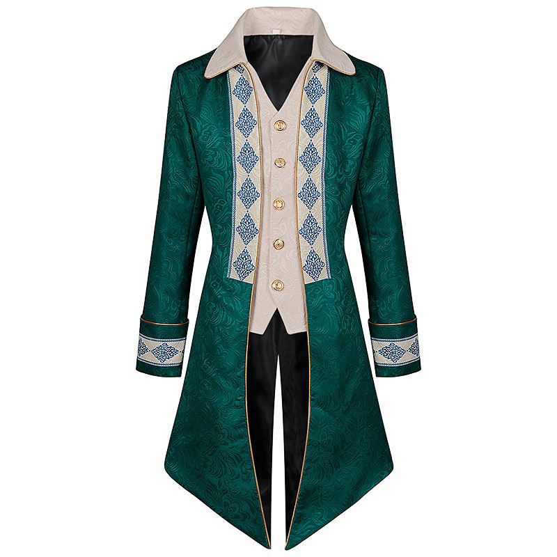 Mens Trench Coat Medieval Victorian Gothic Tuxedo Coat Back Steampunk Costume Carnival Party Outfit