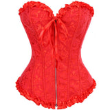Women's Corset Bustier Top Sexy Lingerie Sets Black Red Overbust