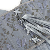 Women's Casual Floral Print Lace Up Back Sleeveless Strapless Bandeau Tube Crop Corset Top