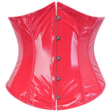 Women's Wet Look Leather Underbust Corset Bustier Waist Training Cincher Corsets