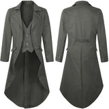 Plus Size Men's Gothic Victorian Coat Steampunk Vintage Tailcoat Jacquard Medieval Suit