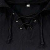 Retro Renaissance Hooded Collar Loose Short-Sleeved Shirt Medieval Wear