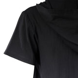 Retro Renaissance Hooded Collar Loose Short-Sleeved Shirt Medieval Wear