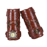 PU Leather Arm Guard Medieval Vambrace Steampunk Knight Retro Gauntlet Wristband