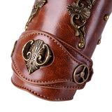 PU Leather Arm Guard Medieval Vambrace Steampunk Knight Retro Gauntlet Wristband