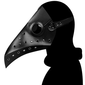 Plague Doctor Bird Mask Faux PU Leather Cosplay Retro Steampunk Long Nose Bird Beak