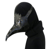 Plague Doctor Bird Mask Faux PU Leather Cosplay Retro Steampunk Long Nose Bird Beak