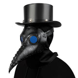 Plague Doctor Bird Mask Faux PU Leather Cosplay Retro Steampunk Long Nose Bird Beak