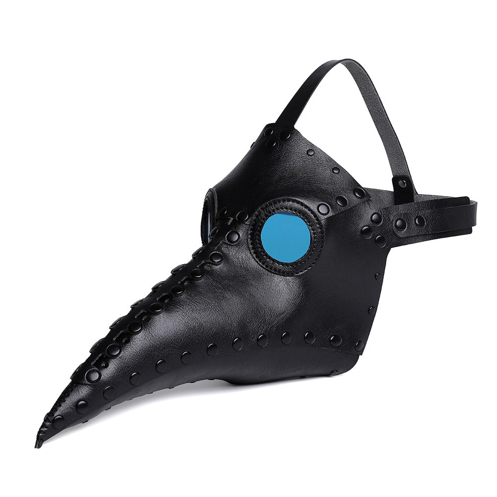Plague Doctor Bird Mask Faux PU Leather Cosplay Retro Steampunk Long Nose Bird Beak