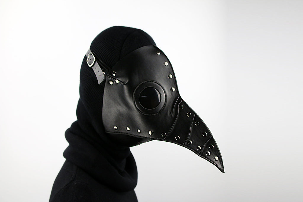 Plague Doctor Mask PU Leather Long Nose Bird Halloween Costume Mask