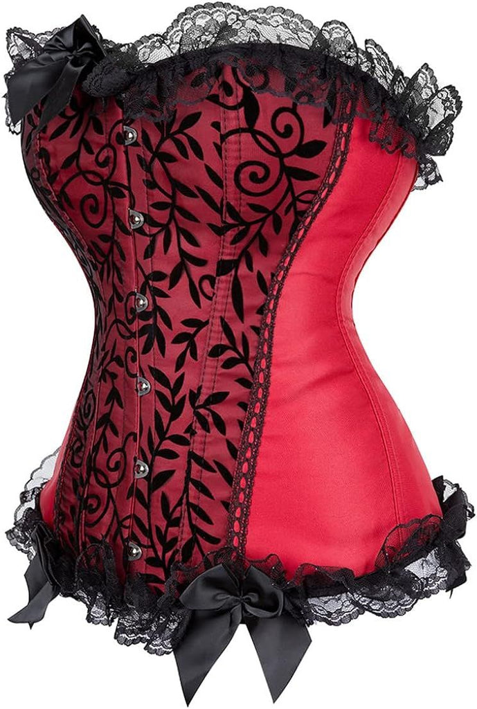 Plus Size Corsets for Women Floral Overbust Corset Top Bustier