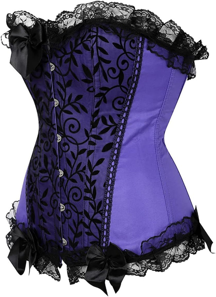Plus Size Corsets for Women Floral Overbust Corset Top Bustier