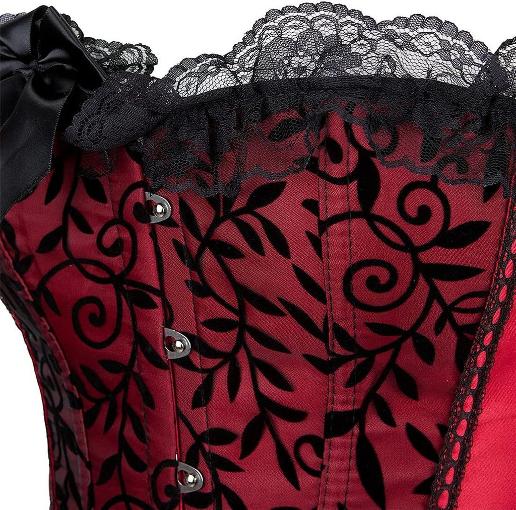 Plus Size Corsets for Women Floral Overbust Corset Top Bustier