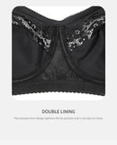 Plus Size Lace Bras Full Coverage Underwire Bras Lifting Bra for Heavy Breast