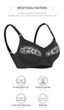 Plus Size Lace Bras Full Coverage Underwire Bras Lifting Bra for Heavy Breast