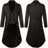 Plus Size Men's Gothic Victorian Coat Steampunk Vintage Tailcoat Jacquard Medieval Suit
