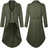 Plus Size Men's Gothic Victorian Coat Steampunk Vintage Tailcoat Jacquard Medieval Suit