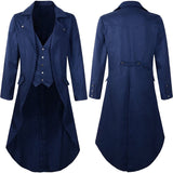 Plus Size Men's Gothic Victorian Coat Steampunk Vintage Tailcoat Jacquard Medieval Suit