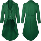 Plus Size Men's Gothic Victorian Coat Steampunk Vintage Tailcoat Jacquard Medieval Suit